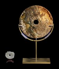 Two Chinese Jade Bi Discs