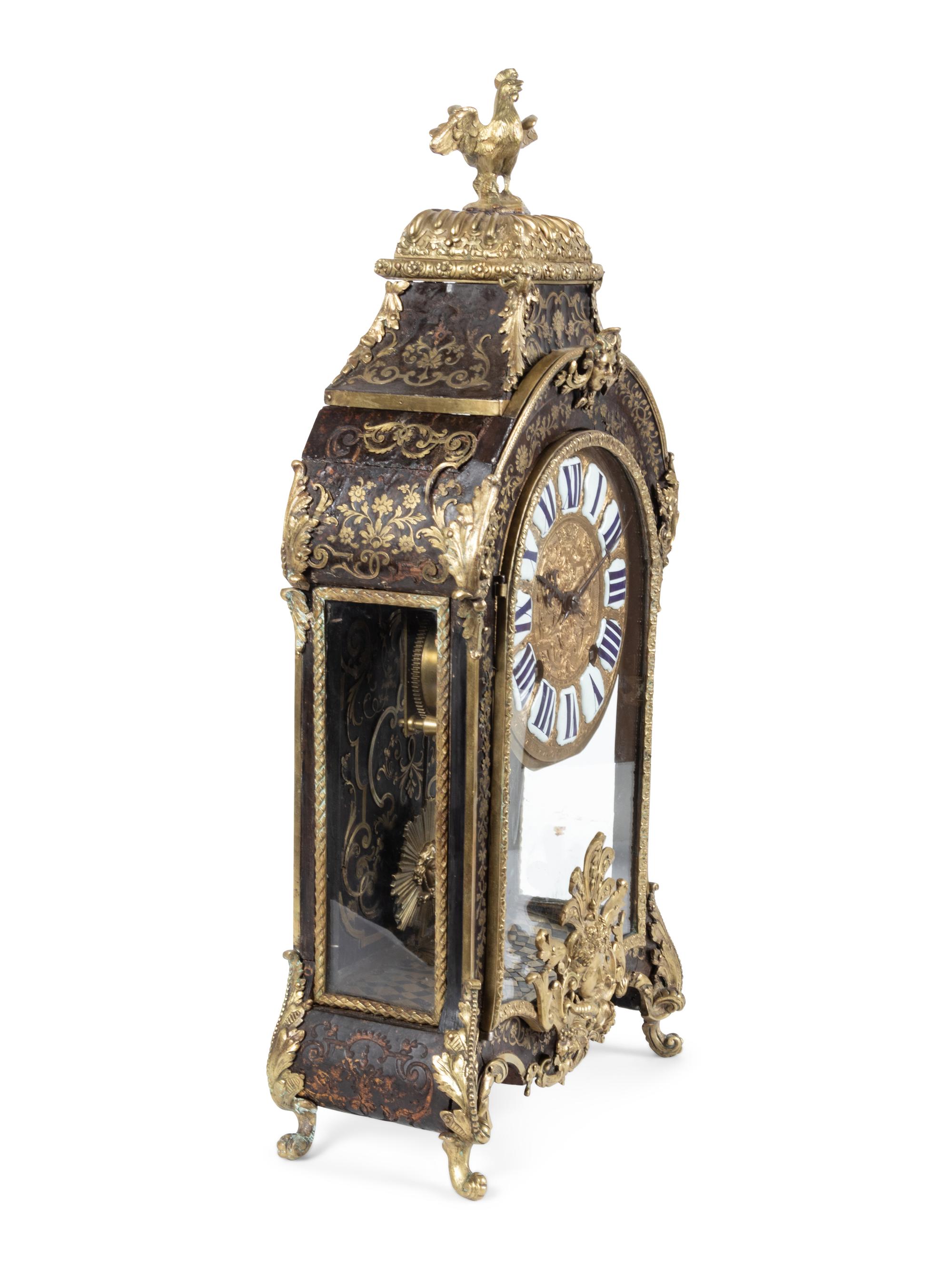 A Louis XVI Gilt Bronze Mounted Boulle Marquetry Bracket Clock