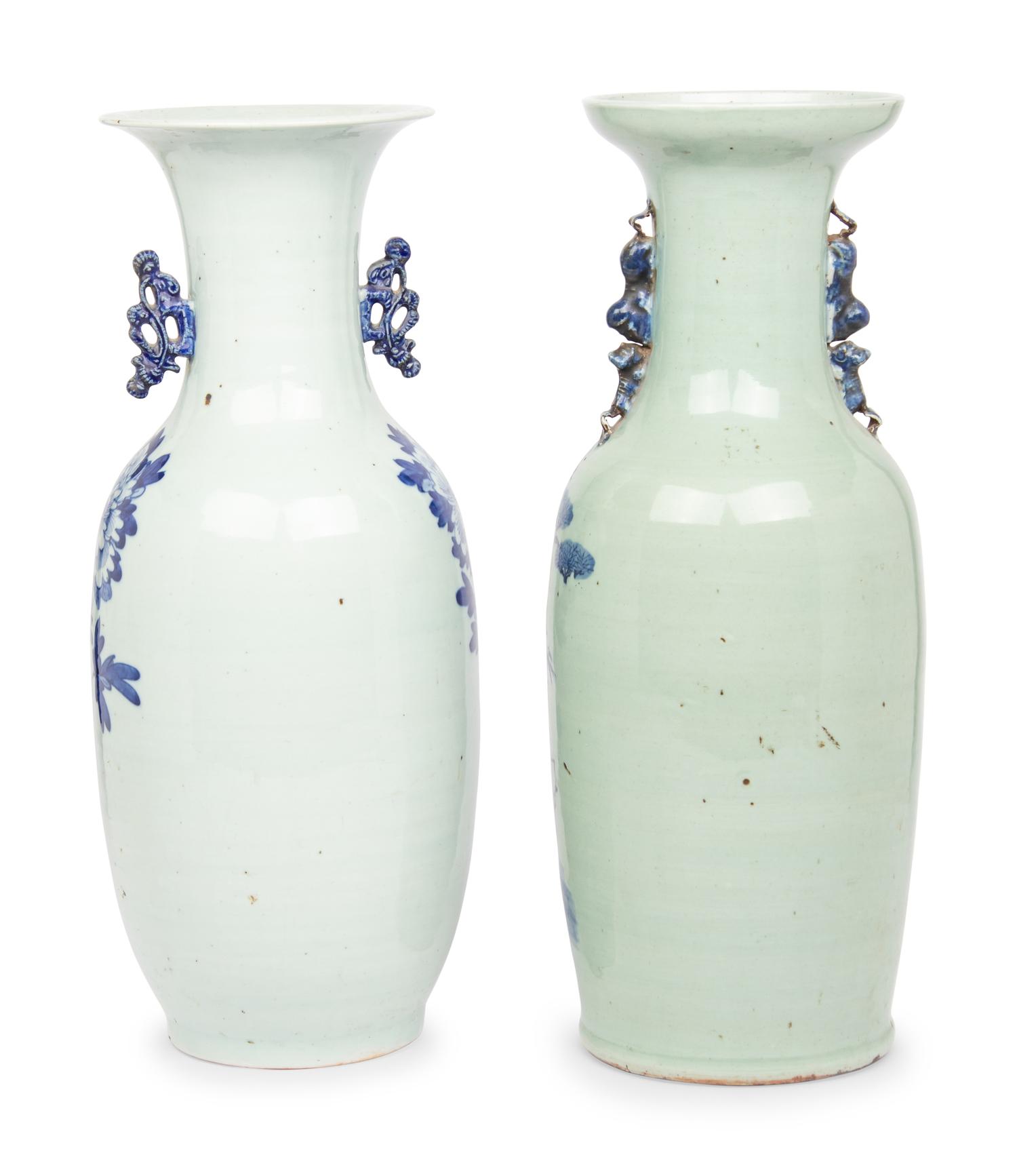 Two Chinese Blue and White Porcelain Vases