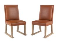 A Pair of Contemporary Faux Leather Upolstered Side Chairs