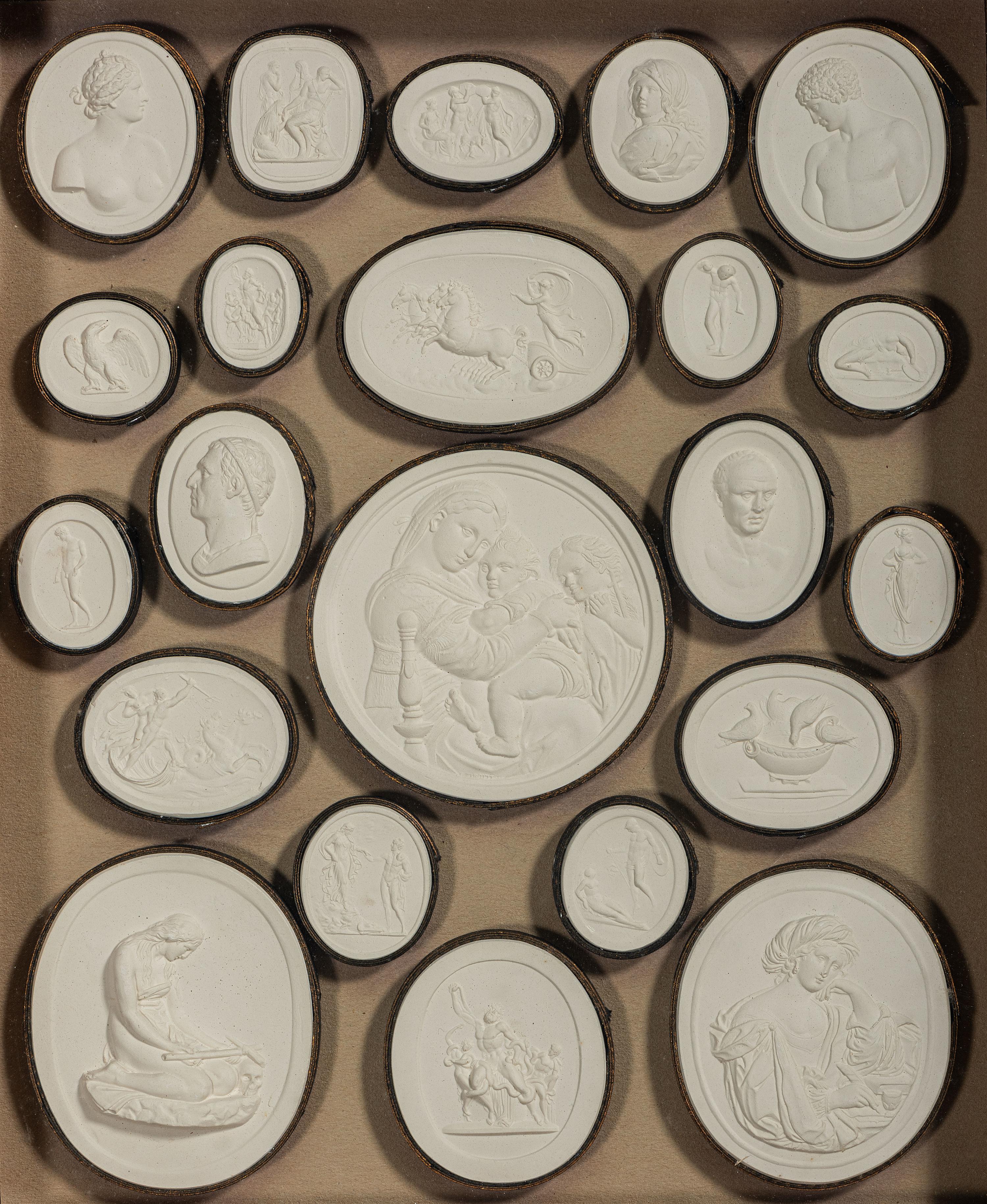 Four Framed Groups of Grand Tour Plaster Intaglios