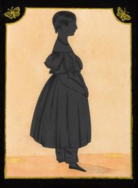 A Gouache Full Length Silhouette of a Girl