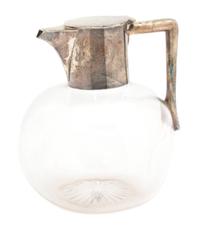 A Victorian Silver Mounted Bowl Glass Dimple Carafe, London, 1896,