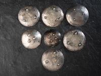 Navajo Heavily Stamped Silver Salt Trays