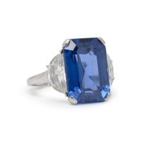 CEYLON SAPPHIRE AND DIAMOND RING