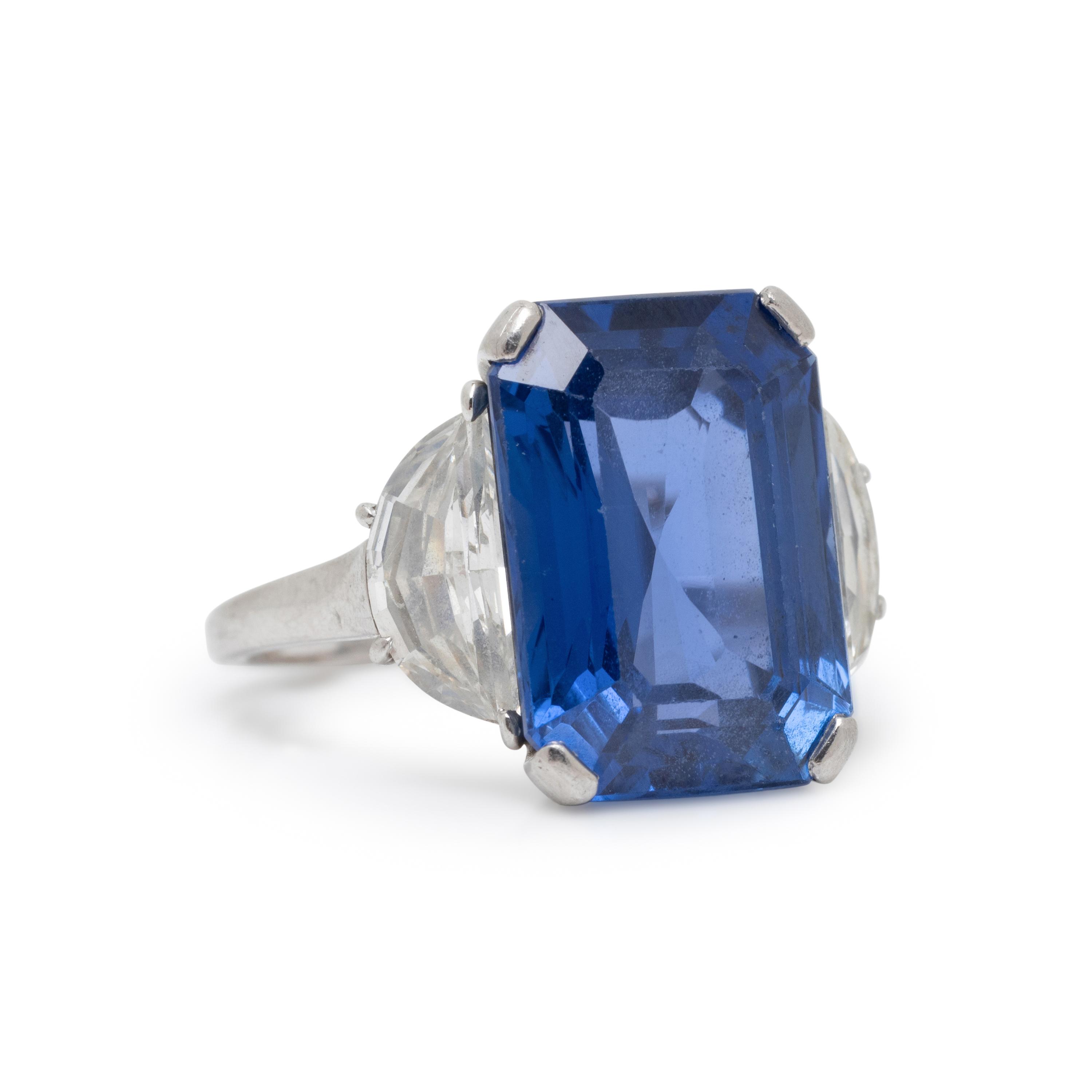 CEYLON SAPPHIRE AND DIAMOND RING