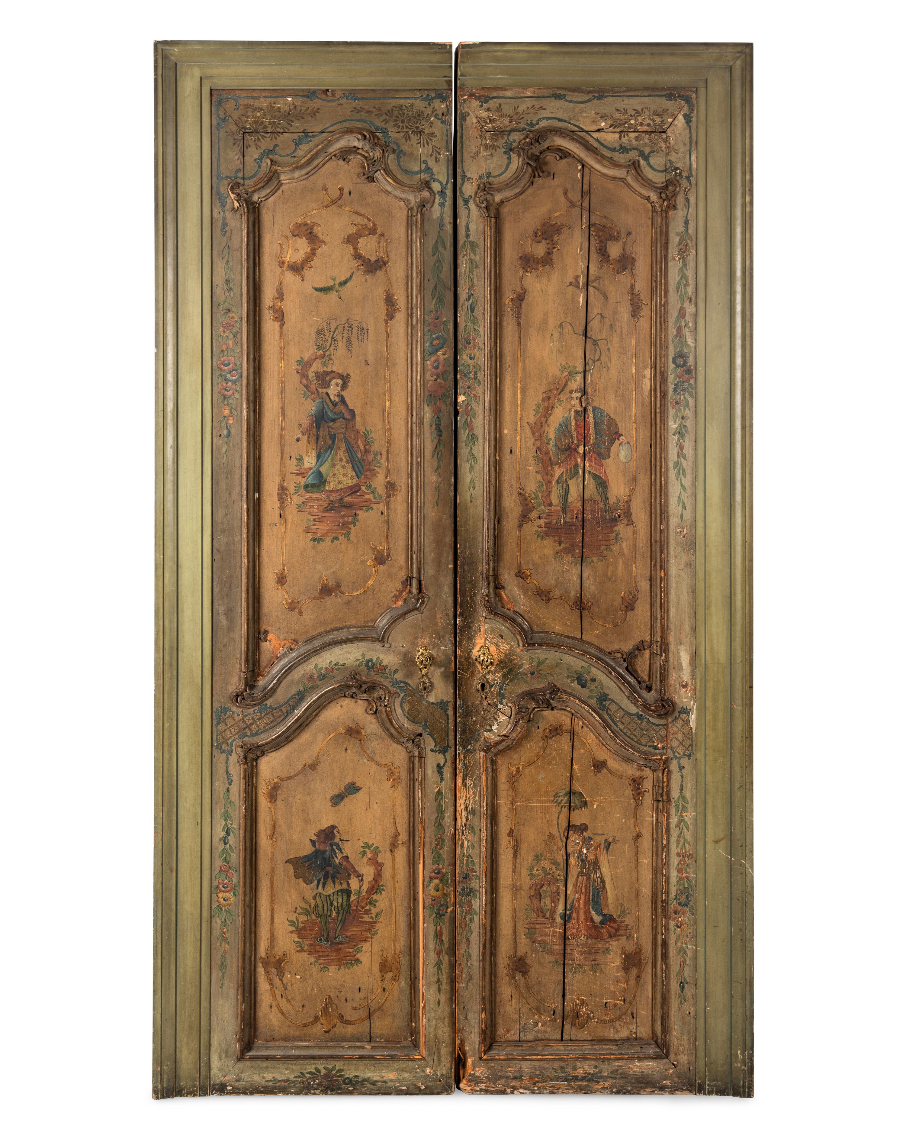 A Pair of Italian Rococo Painted Doors from the Embassy of Italy, Washington, D.C.