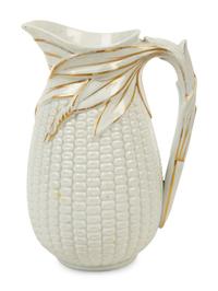 A Collection of Eight English Salt Glazed Relief Form Pitchers and Molded Earthenware — 19TH CENTURY