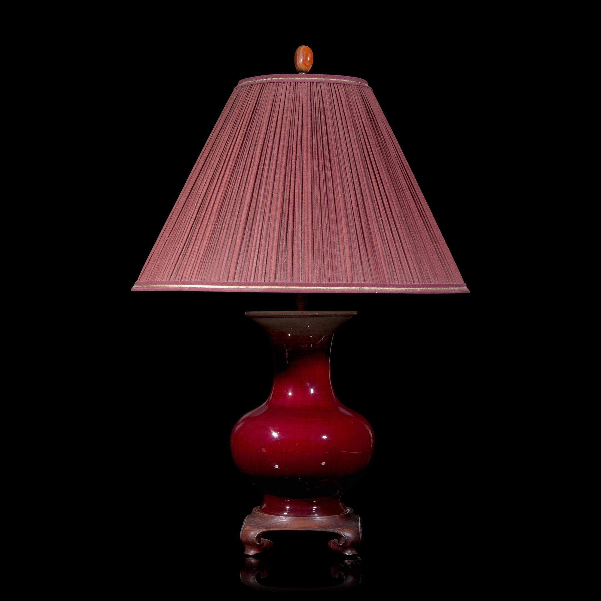 A Chinese Langyao Type Glazed Vase, Mounted as a Lamp 郎紅賞瓶