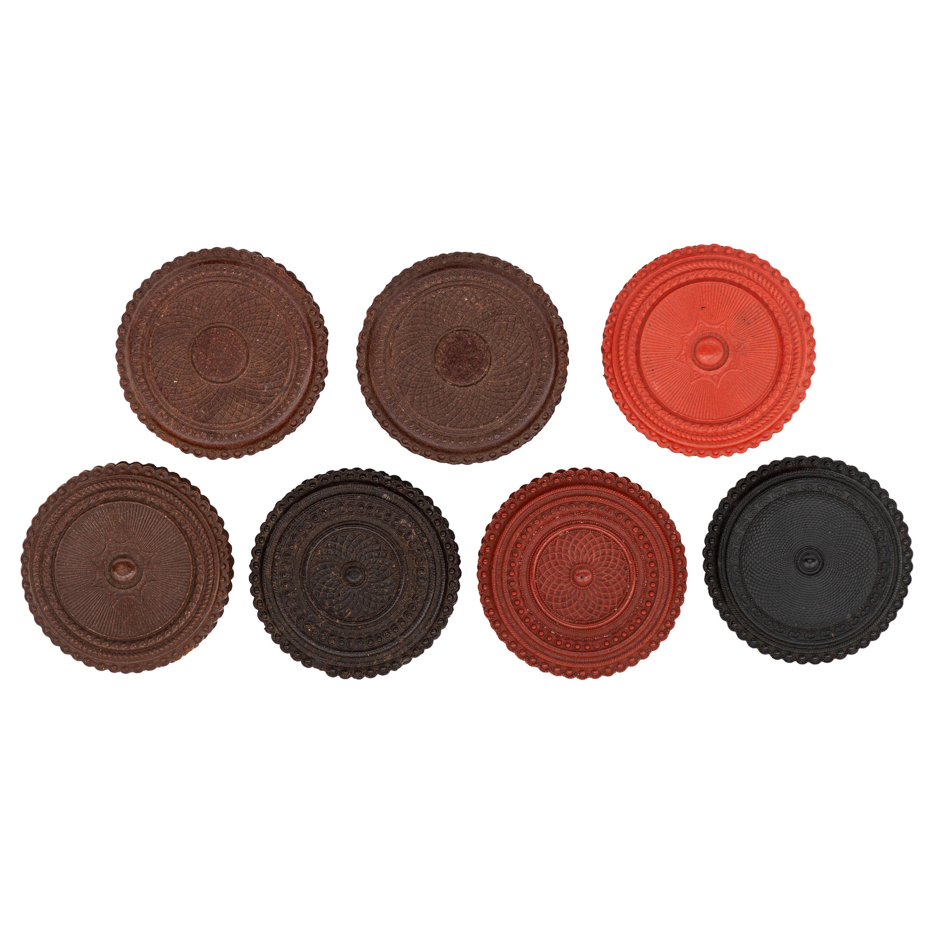 [EARLY PHOTOGRAPHY - UNION CASES]. A group of 7 triple thick "oreo" cases in assorted colors, including: