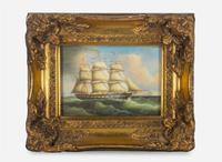 After William Edward Webb (British, 1862-1903) - A Three-Mast Ship