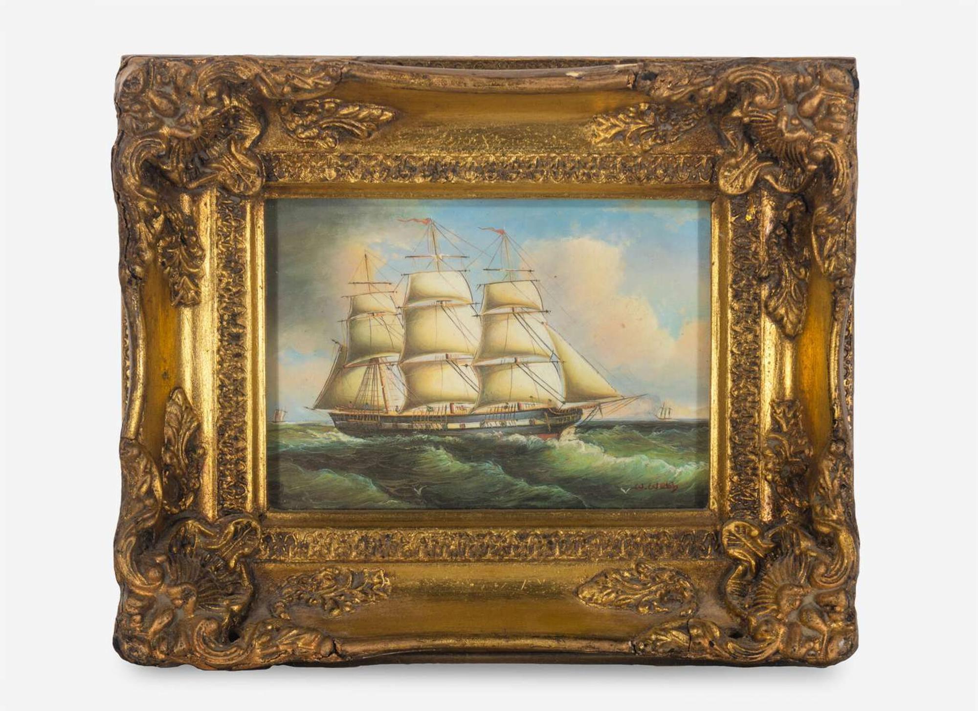 After William Edward Webb (British, 1862-1903) - A Three-Mast Ship