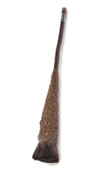 A Chinese Burlwood Calligraphy Brush