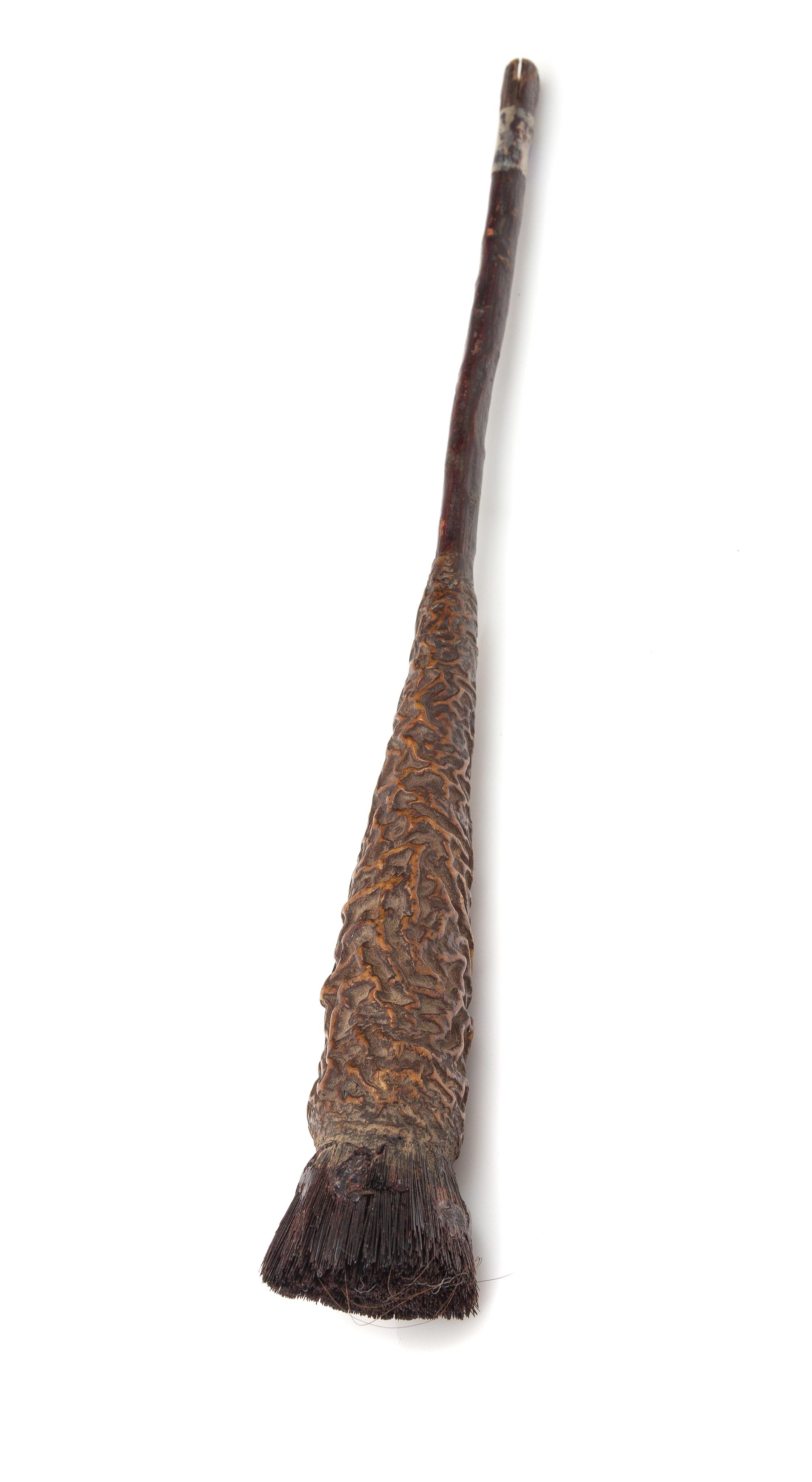 A Chinese Burlwood Calligraphy Brush