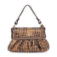 Fendi, Mini Chef Bag in Metallic Croc Jacquard