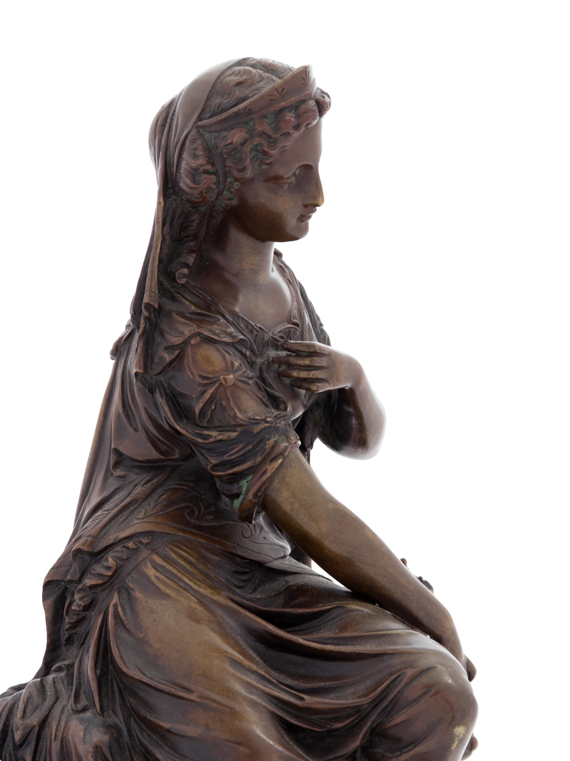 A Continental Bronze Figure Mounted as a Lamp