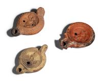 Three Roman Terracotta Oil Lamps