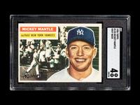 A 1956 Topps Mickey Mantle Baseball Card No. 135 - Gray Back (SGC 4 VG-EX)