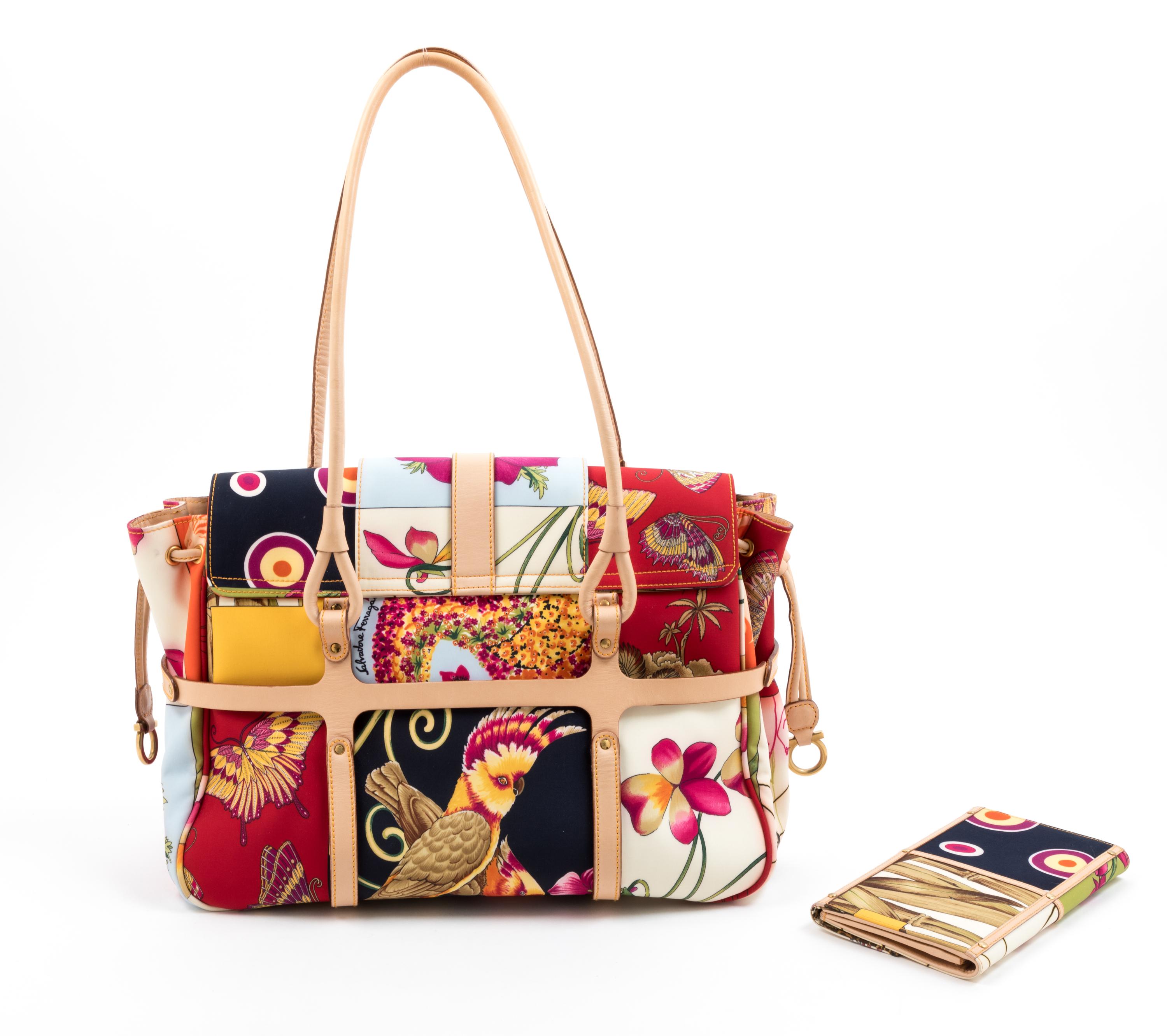Ferragamo Multicolor Handbag with Wallet, 1990-2000s