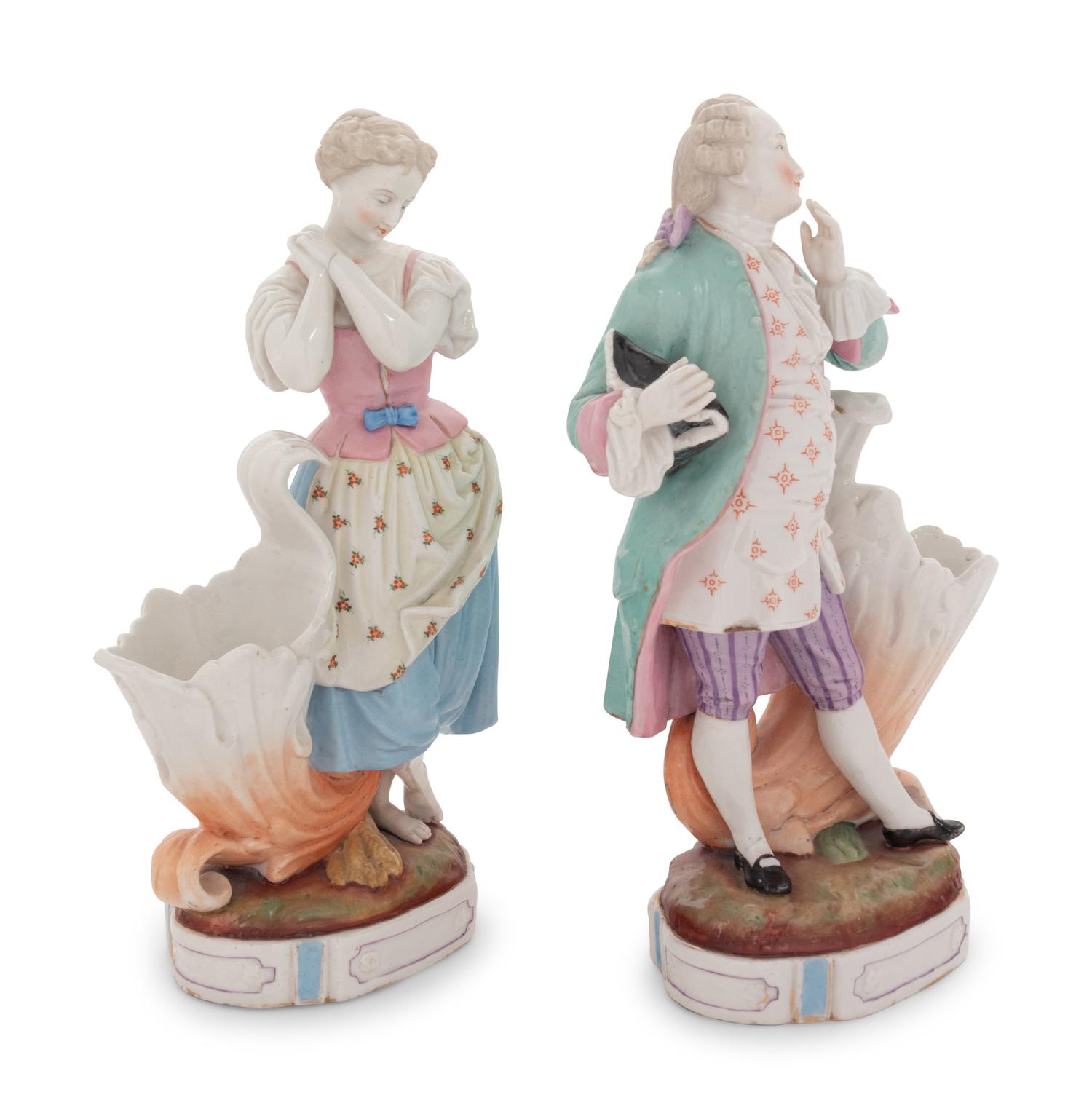 A Pair of Augustus Rex Porcelain Figural Vases