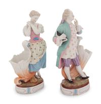 A Pair of Augustus Rex Porcelain Figural Vases