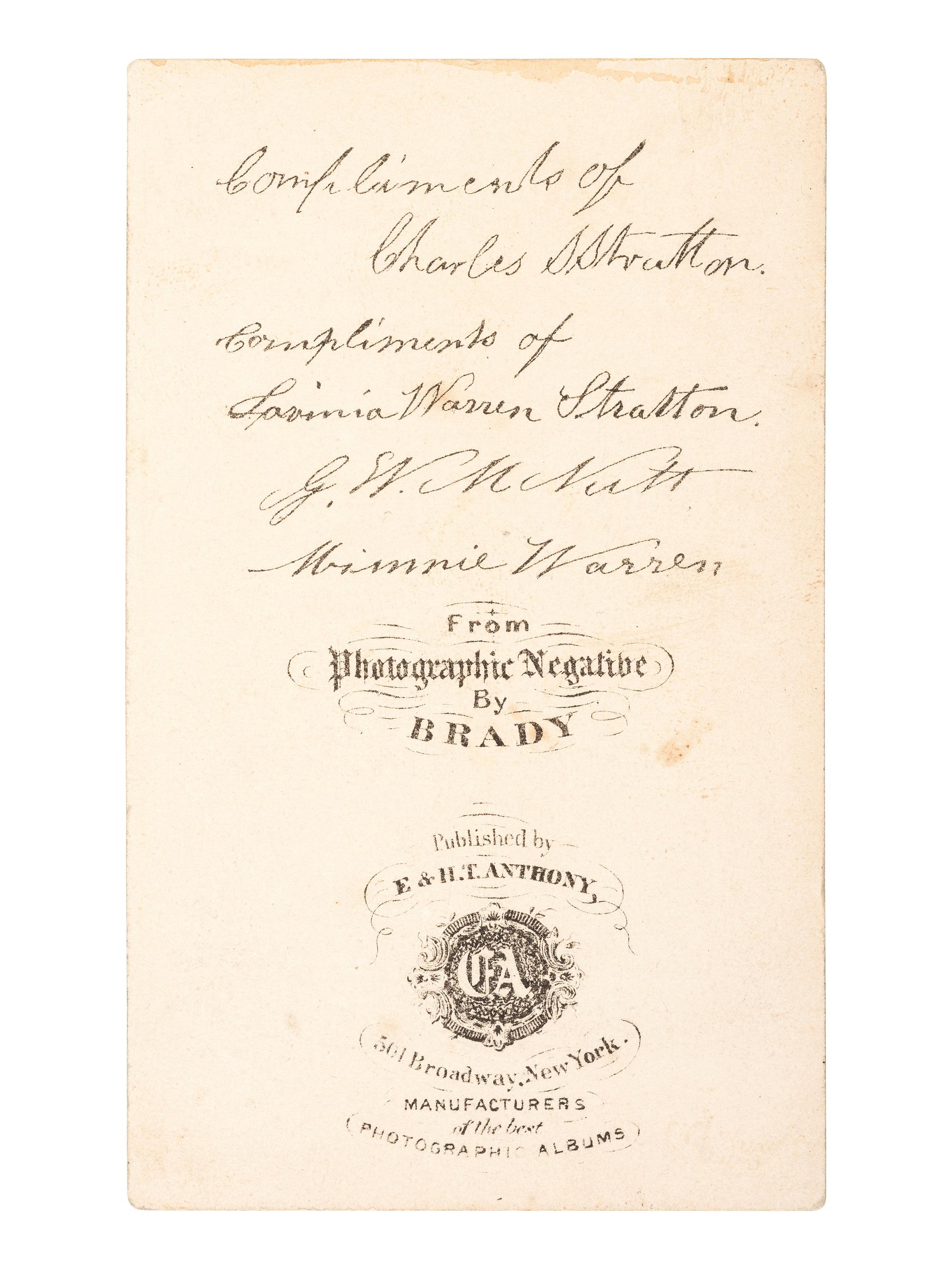 America in Manuscript BARNUM, Phineas Taylor (1810-1891). Autograph album compiled and inscribed by P.T. Barnum, with signatures of Tom Thumb and Edwin Booth.