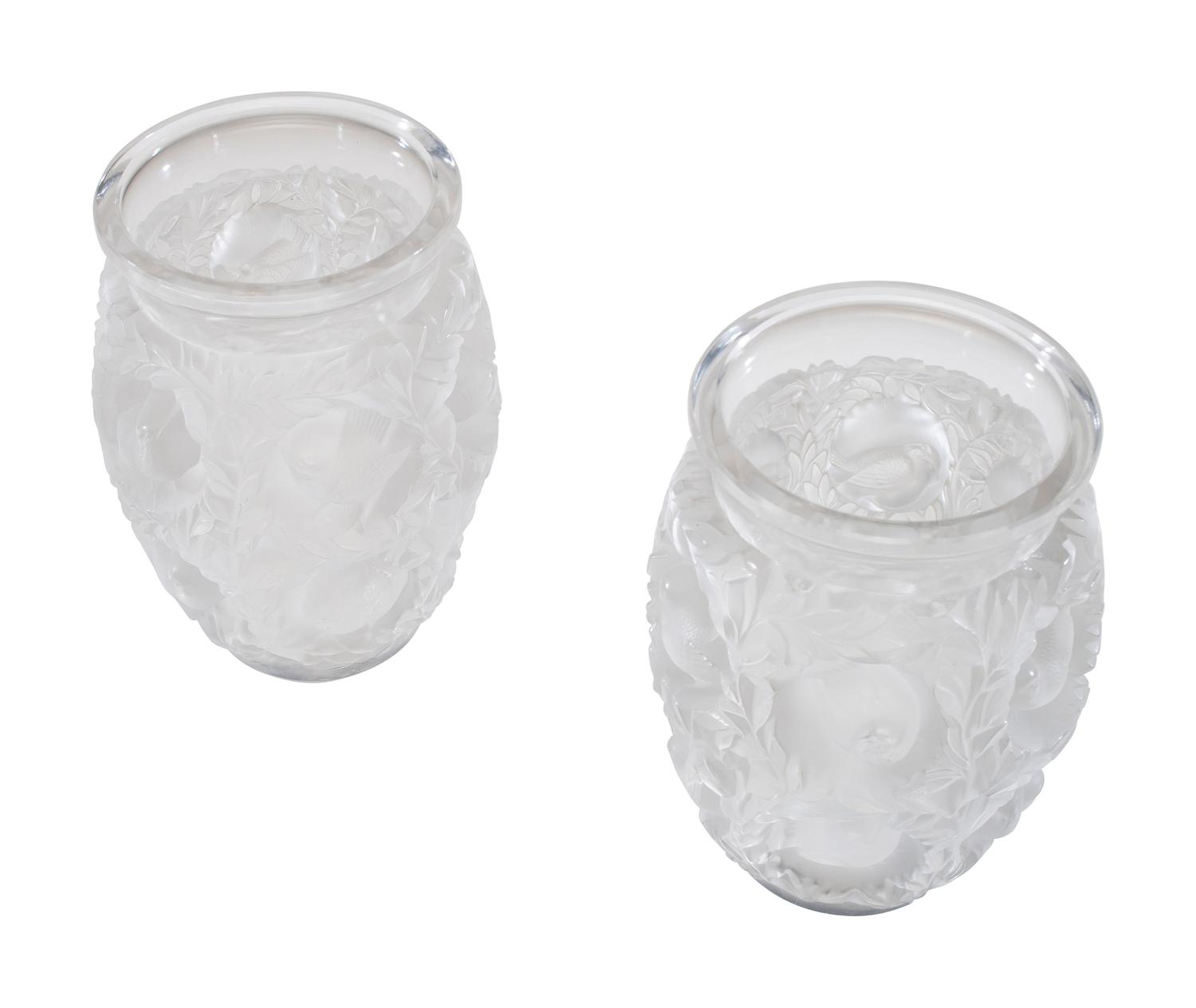 A Pair of Lalique Bagatelle Vases