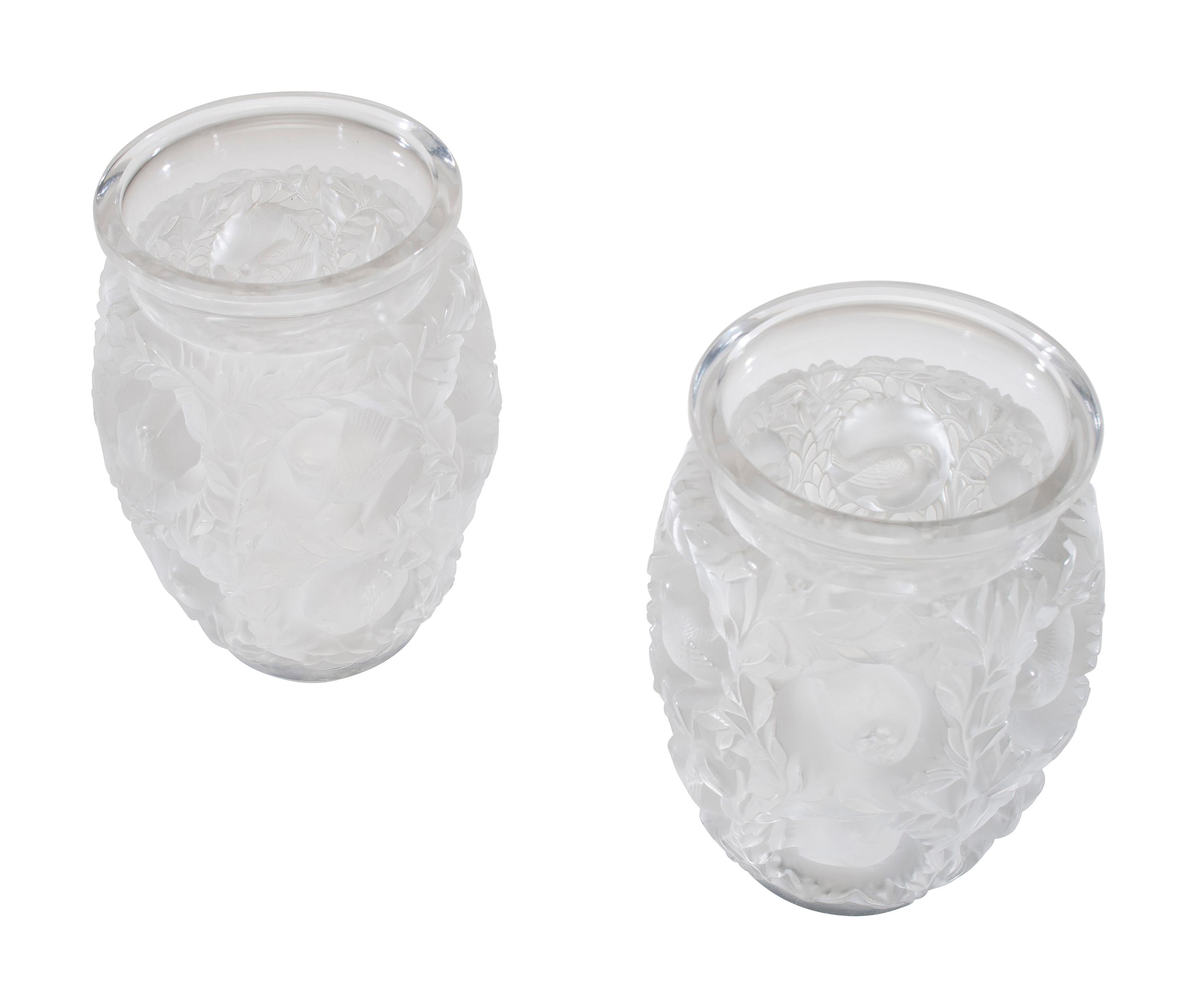 A Pair of Lalique Bagatelle Vases