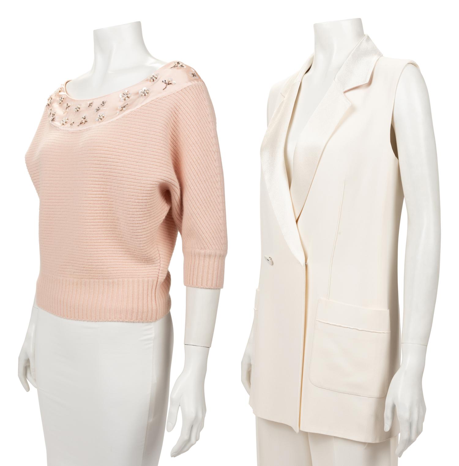 Five Designer Pieces: One Sonia Rykiel Suit, One YSL and One Valentino Skirt, and One Christian Dior Sweater, 1990-2000s