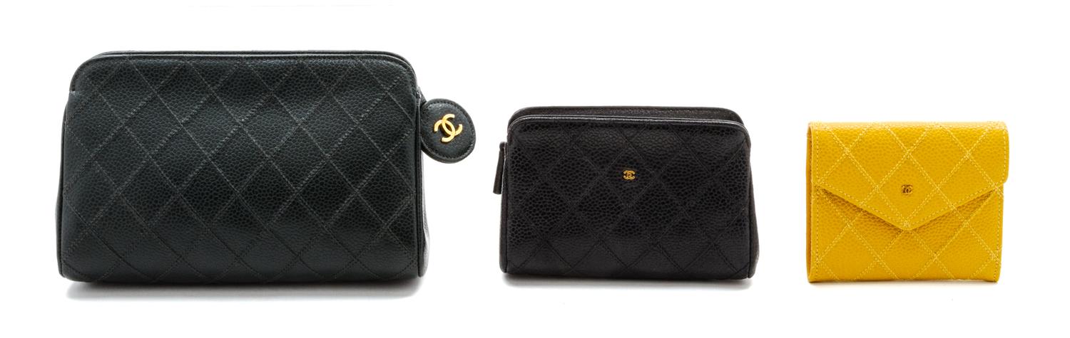 Three Chanel Quilted Leather Accessories,