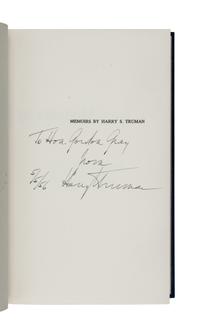 TRUMAN, Harry S. (1884-1972). Memoirs . Garden City, New York: Doubleday & Company, Inc., 1955-1956.