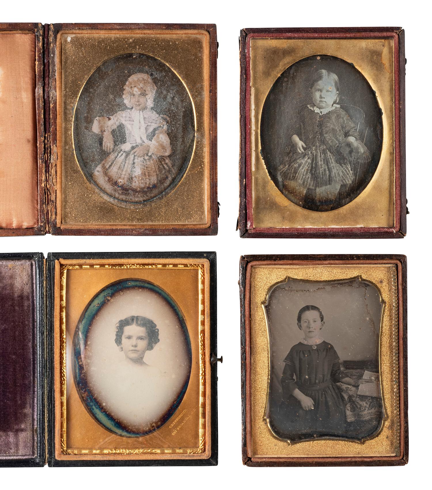 [EARLY PHOTOGRAPHY]. 29 quarter plate and ninth plate daguerreotypes of children.