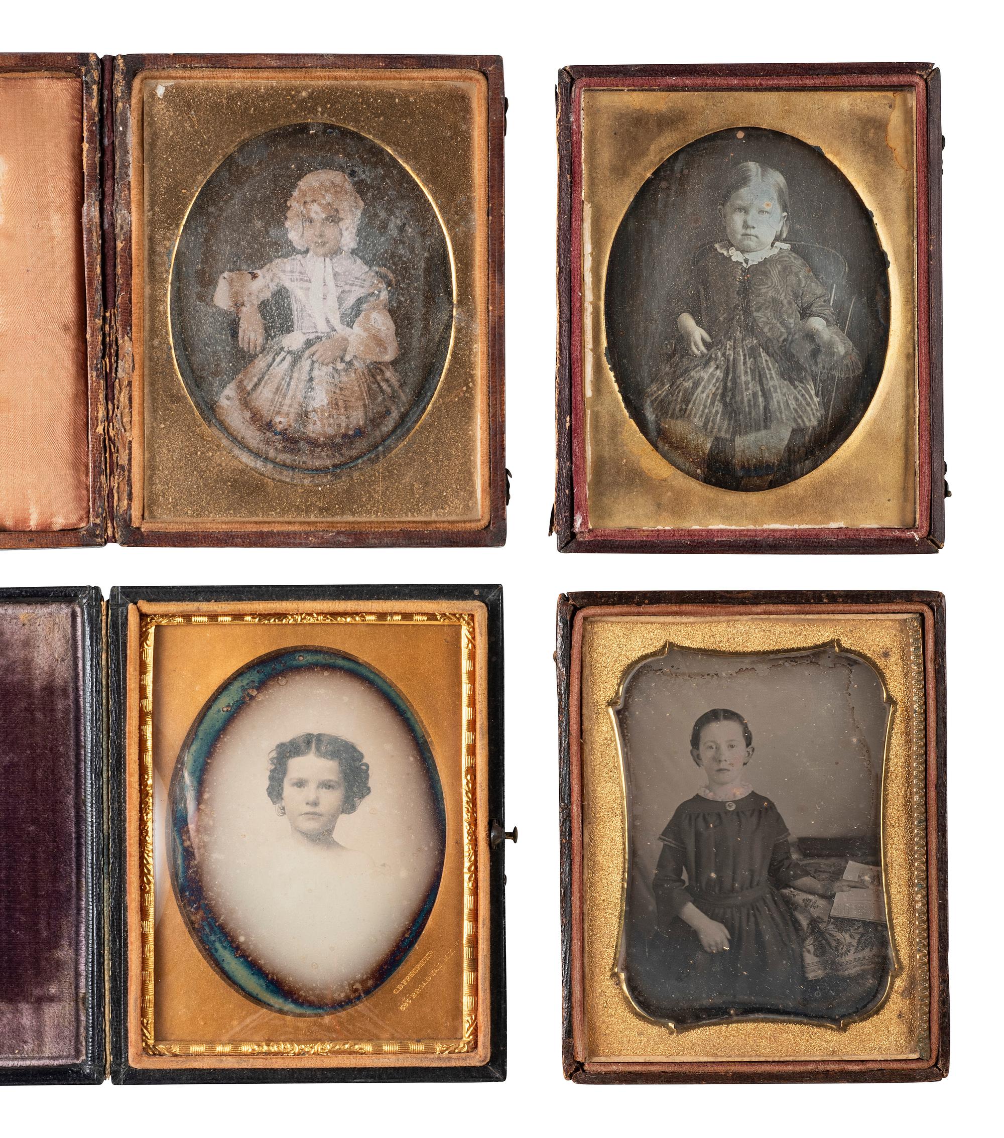 [EARLY PHOTOGRAPHY]. 29 quarter plate and ninth plate daguerreotypes of children.