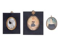 Anglo-American School 19th Century, A Group of Three Portrait Miniatures