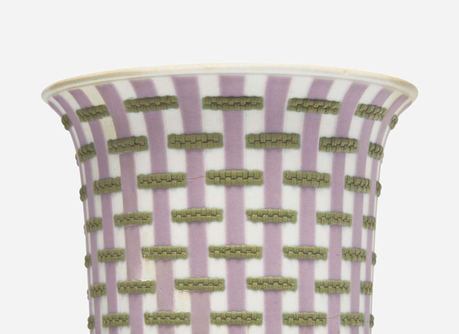 A Wedgwood Tricolor Strap Ware Jasperware Vase, UK, circa 1790
