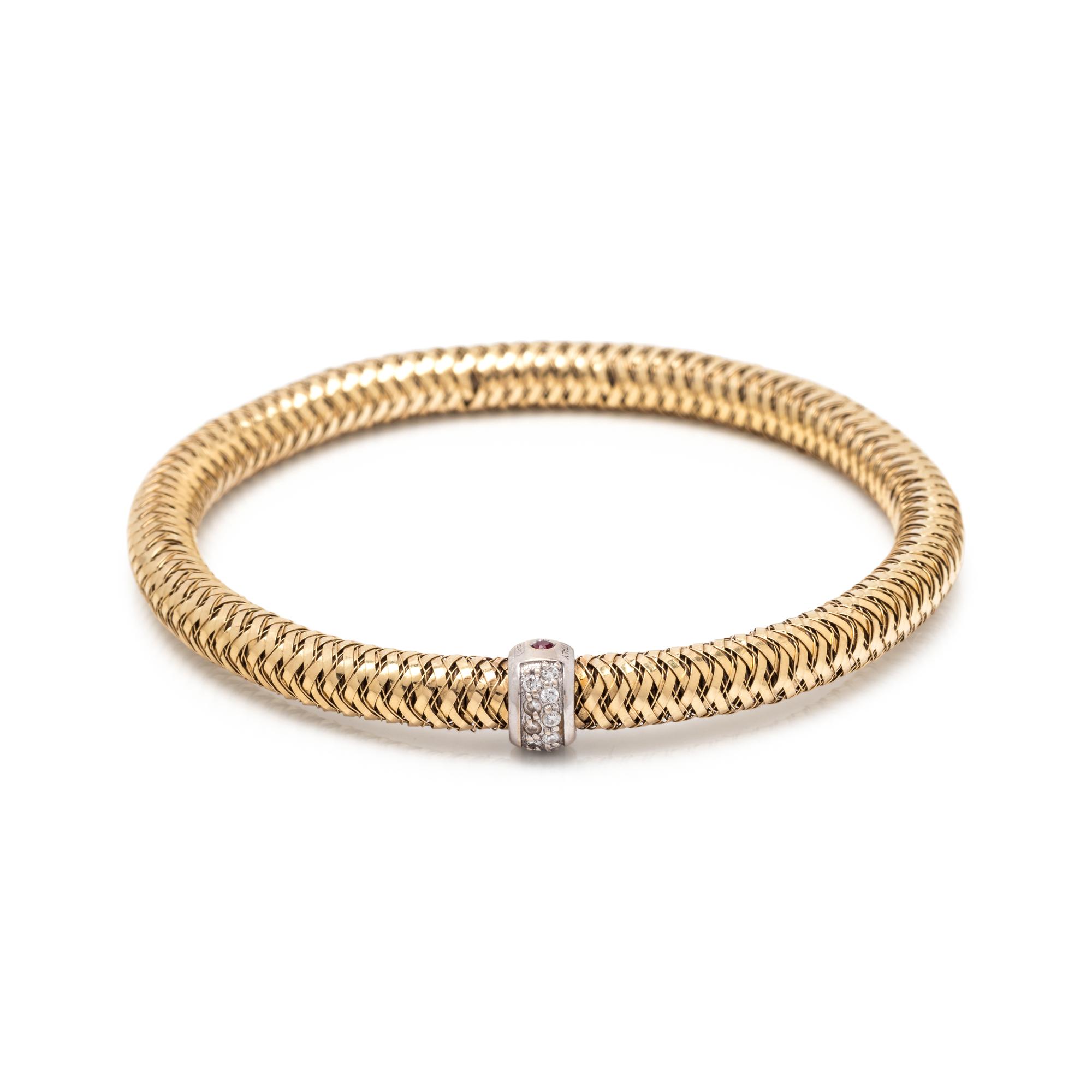 ROBERTO COIN, YELLOW GOLD AND DIAMOND 'PRIMAVERA' BRACELET