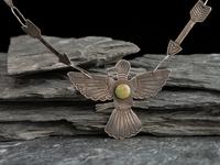 Navajo Fred Harvey Era Curio Thunderbird Necklace