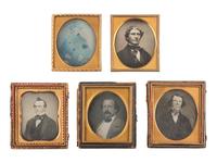 [EARLY PHOTOGRAPHY]. 21 assorted cased images of men with hats and interesting hairstyles.