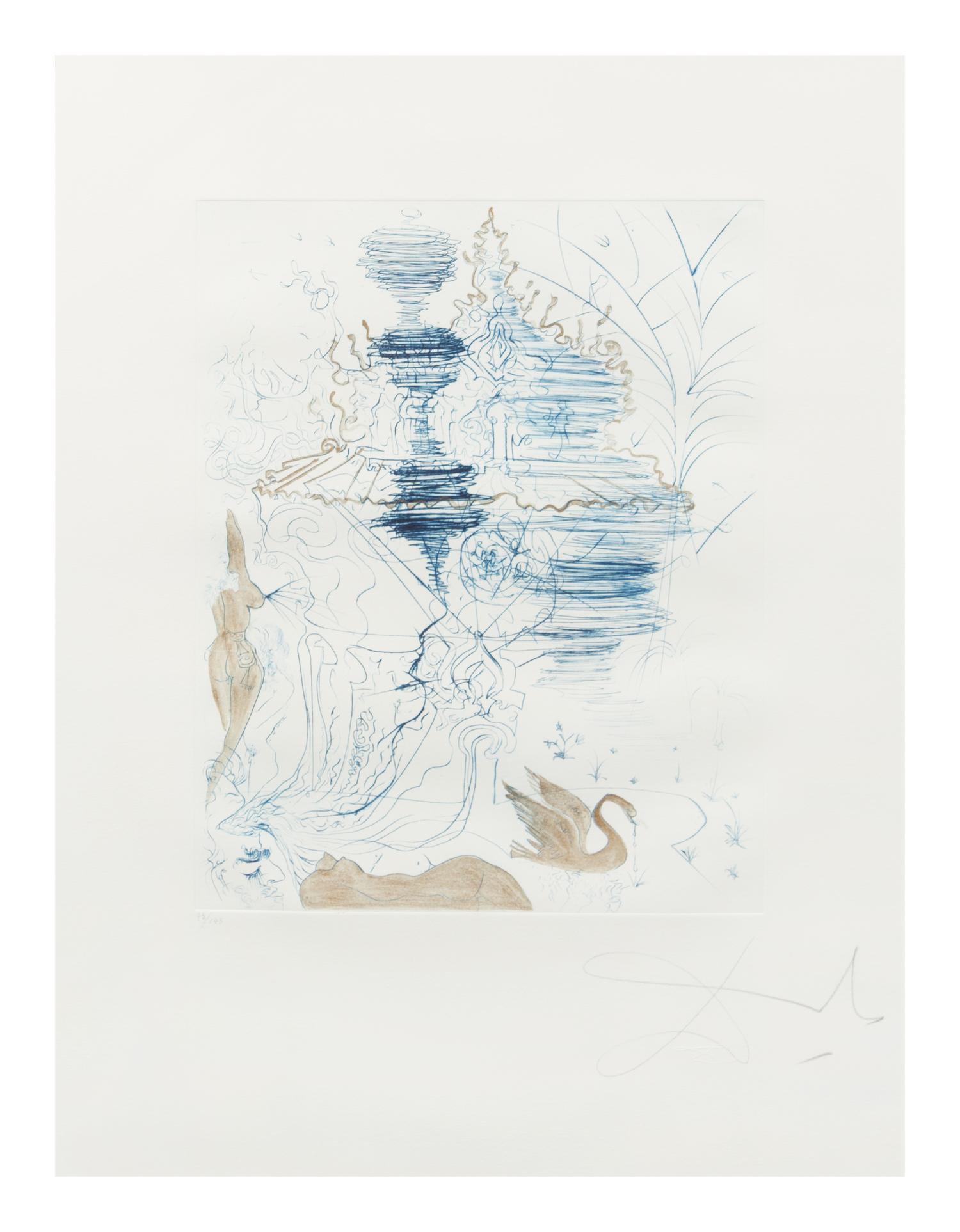Salvador Dali, (Spanish, 1904-1989), La pagode and Le Nu a la jarretiere (from The Hippies), 1969