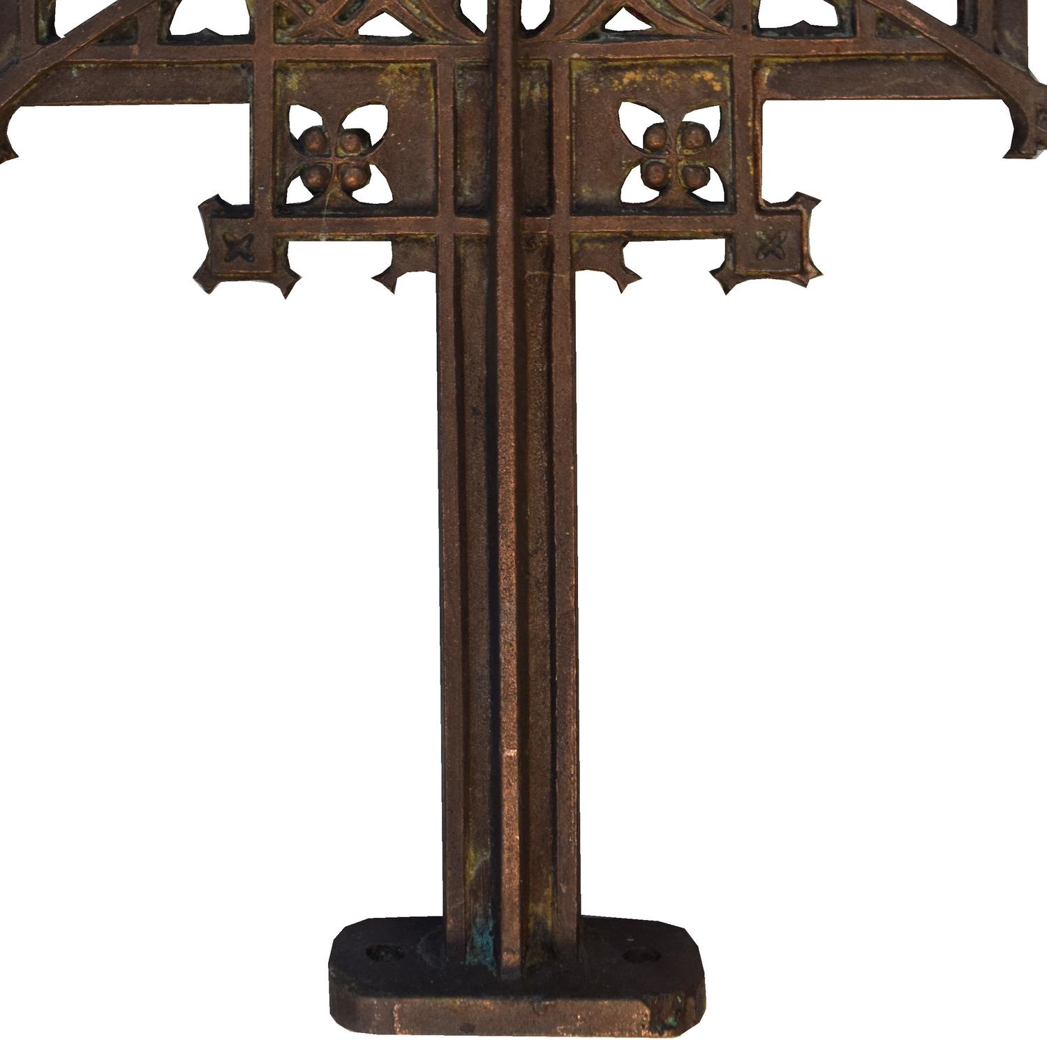 A Sullivan Designed Copper Over Iron Stair Baluster from Schlesinger and Mayer Department Store 10" W x 1" D x 31" H — United States, 1899