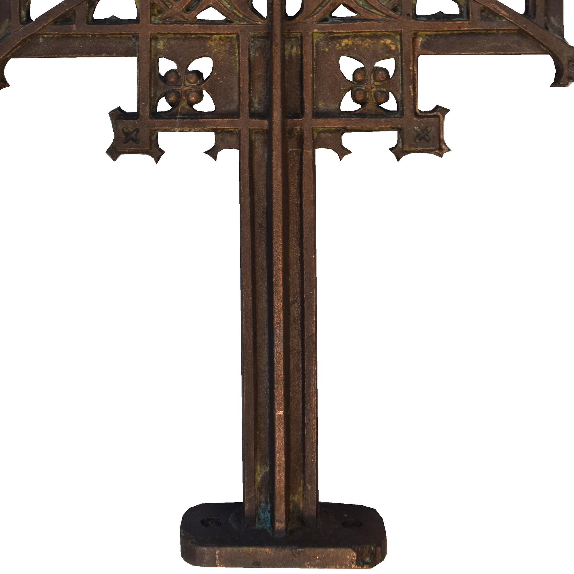 A Sullivan Designed Copper Over Iron Stair Baluster from Schlesinger and Mayer Department Store 10" W x 1" D x 31" H — United States, 1899
