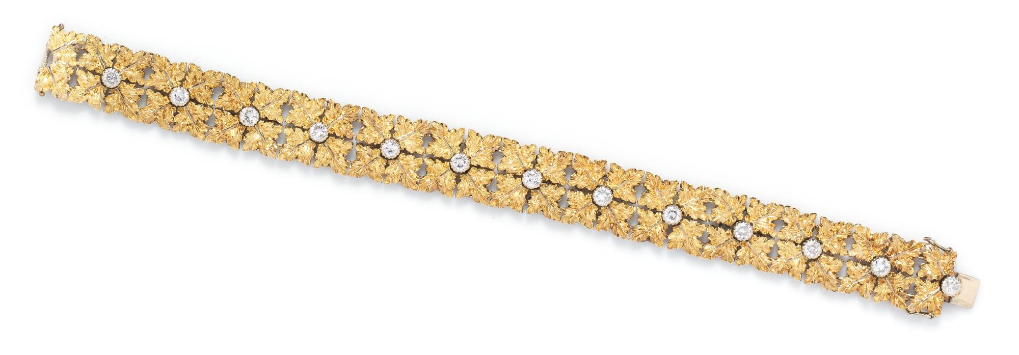 A Vintage 18 Karat Gold and Diamond Bracelet, Buccellati, Circa 1960, 20.70 dwts.