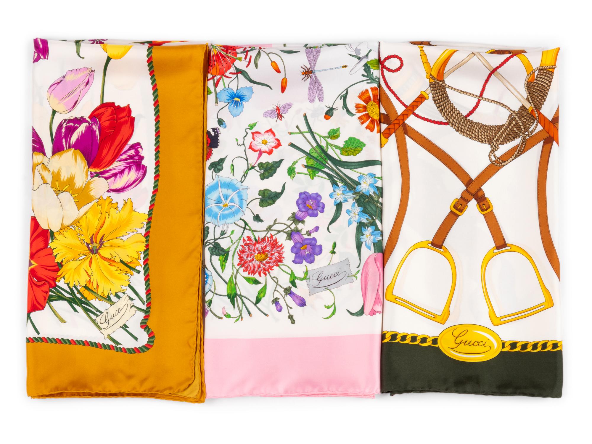 Three Gucci Scarves, 1980-2000s