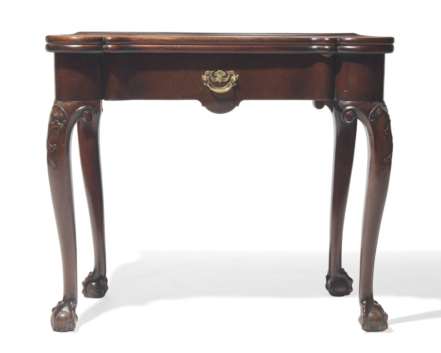 A George II carved mahogany card table, circa 1750