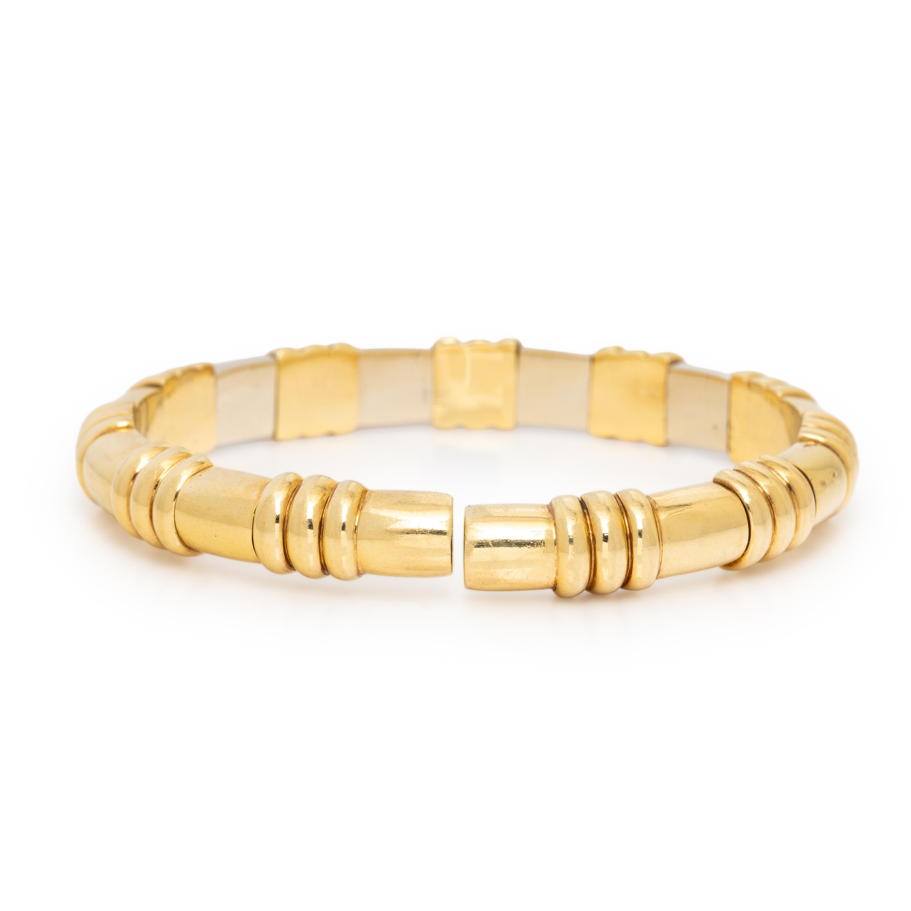 Set of Multigem and Yellow Gold Bangle Bracelets
