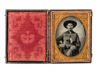 [CIVIL WAR]. Quarter plate ambrotype of a tough-looking Confederate soldier.