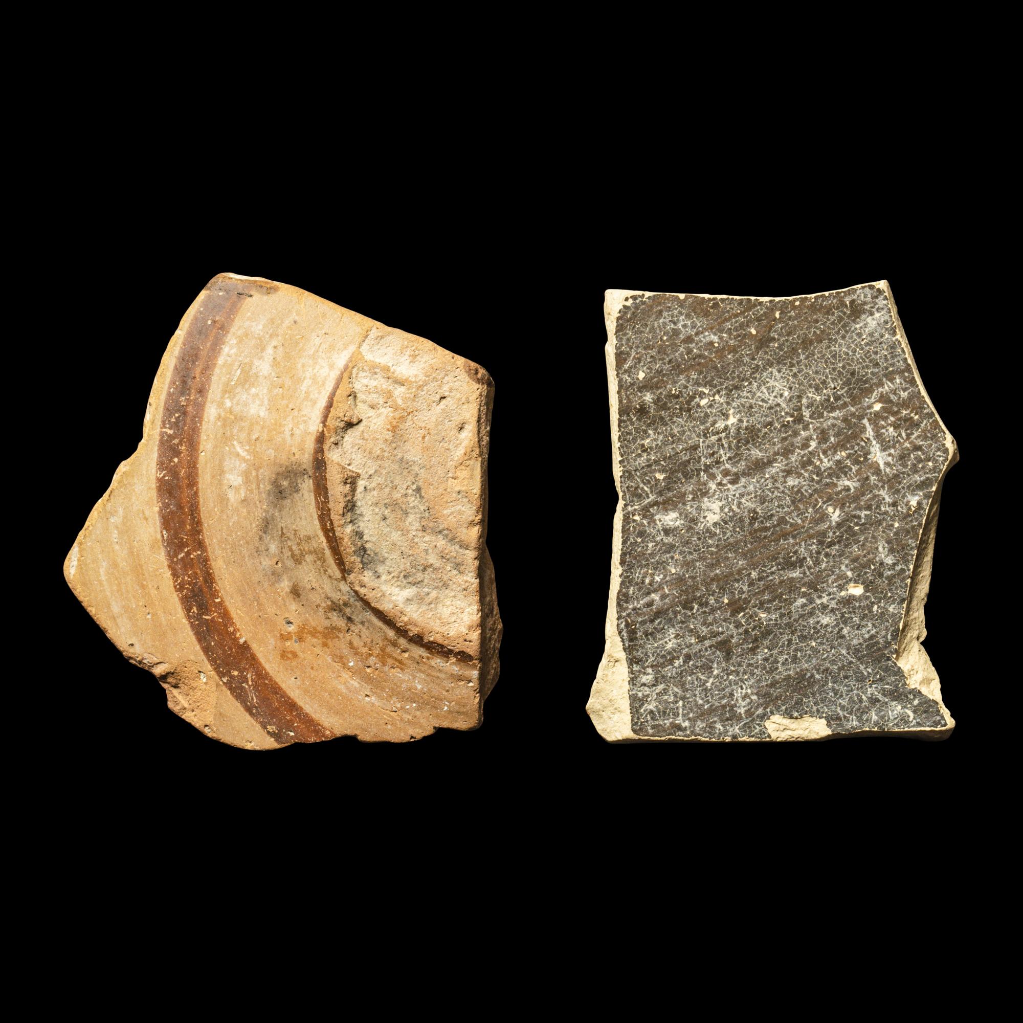 Two Corinthian Black-Figured Vase Fragments