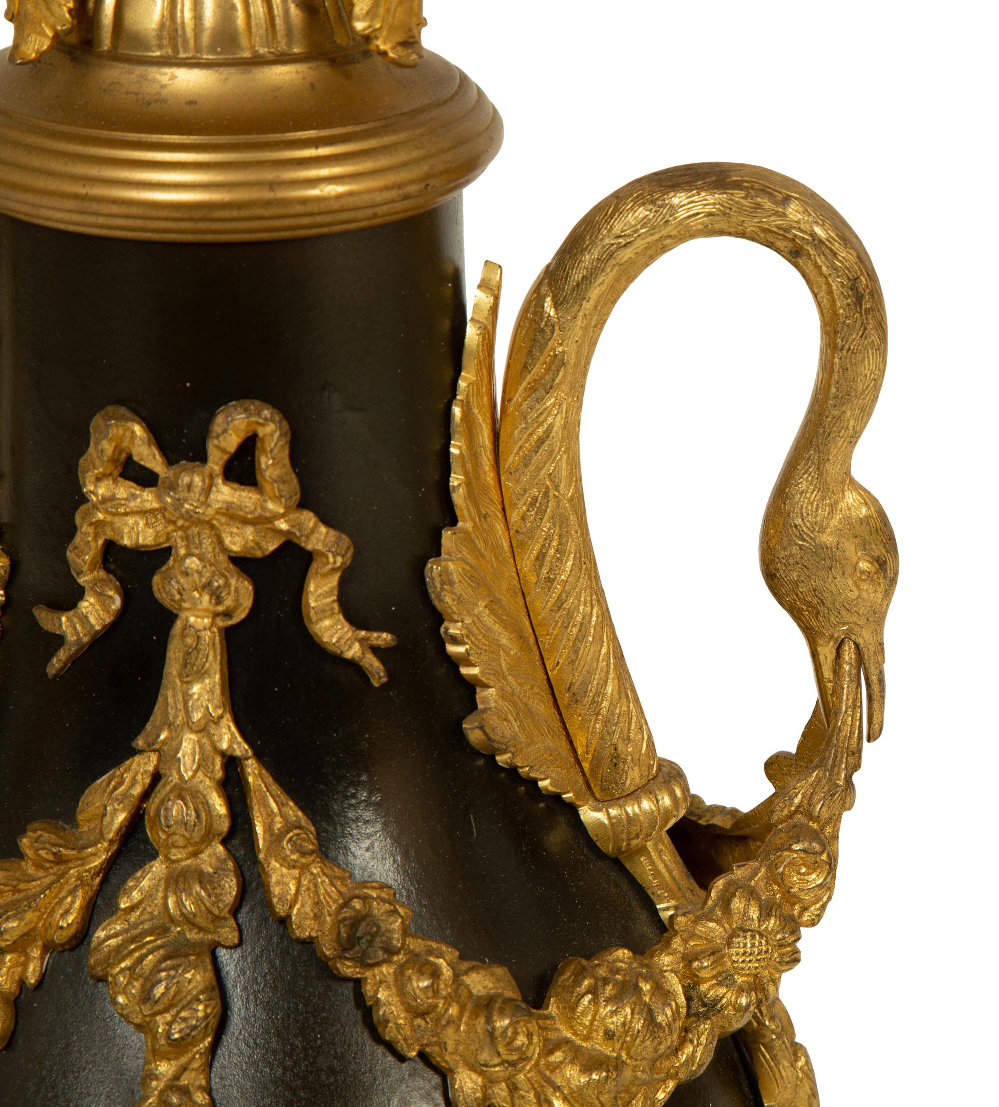 A French Empire Style Bronze and Gilt Bronze Table Lamp with Six Candle Arms — 20TH CENTURY