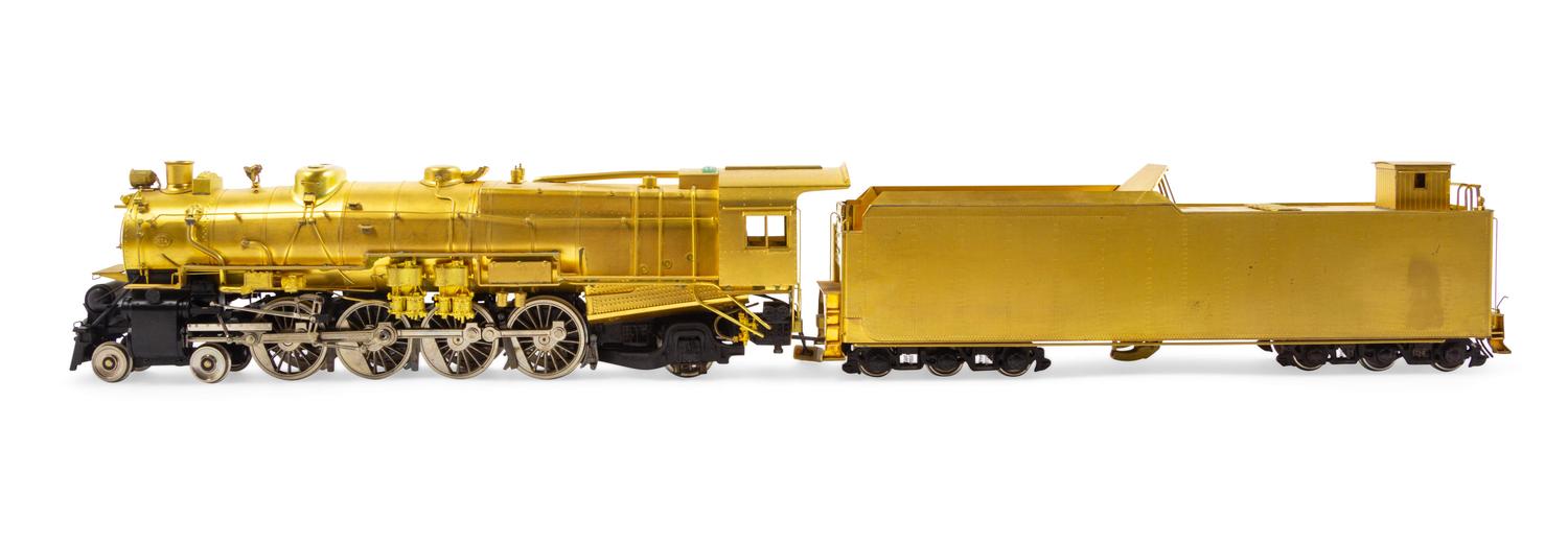 A KTM Brass O-Gauge 4-8-2 Locomotive and Tender