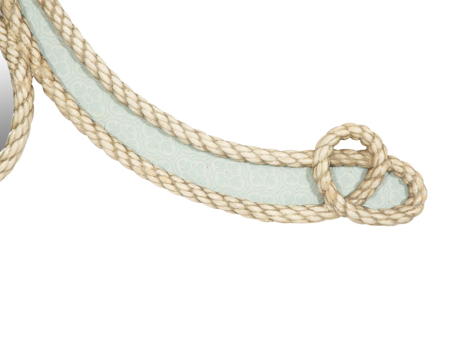 A White-Painted Carved Rope-Motif Transom Ornament